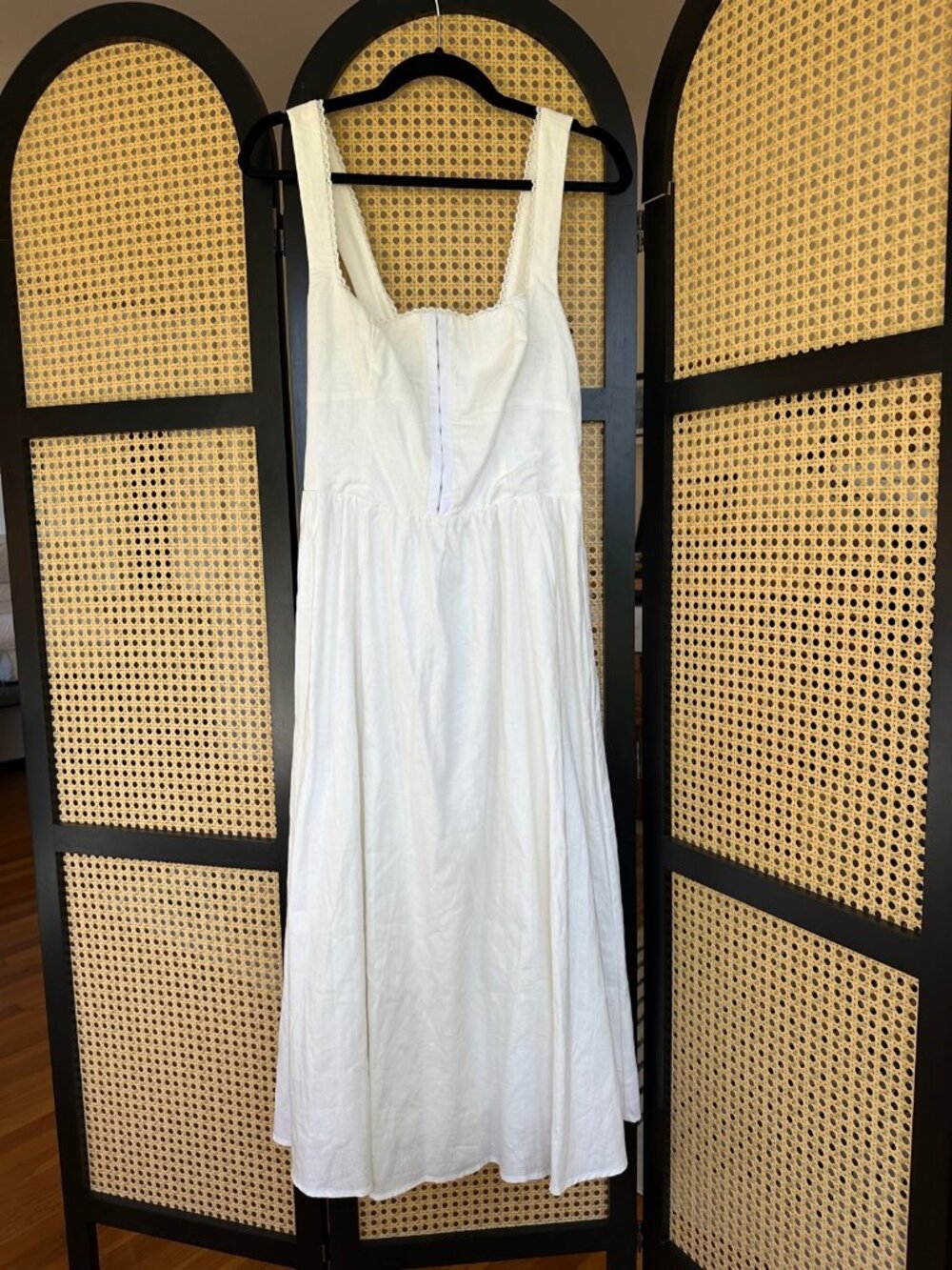 Few Moda White Linen Midi Dress, Size 8, New with Tags